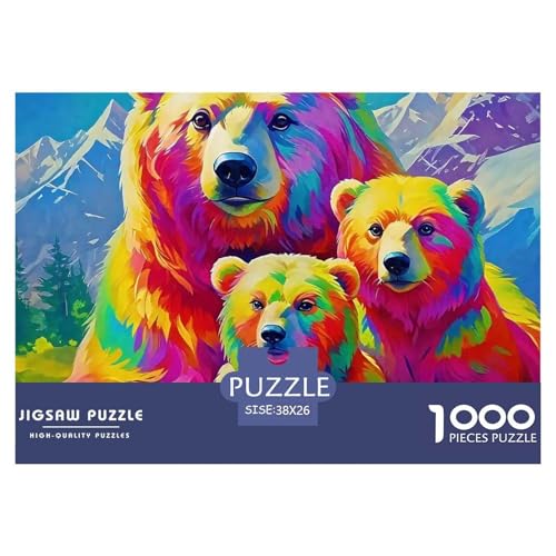 Süsser Kleiner Bär 1000 Piece Puzzle A Challenging Puzzle Süße Tiere Puzzle Games for The Whole Family Colourful Toy for Children from 8-12 Years for Children from 14 Years38x26cm/1000pcs von JCOUSDAEO