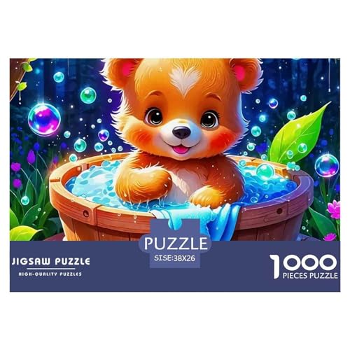 Süsser Kleiner Bär 1000 Piece Puzzle A Challenging Puzzle Süße Tiere Puzzles for Adults Educational Game Challenge Toy Colourful Toy for Children from 8-12 Years for Children from 14 Years38x26cm/1000 von JCOUSDAEO