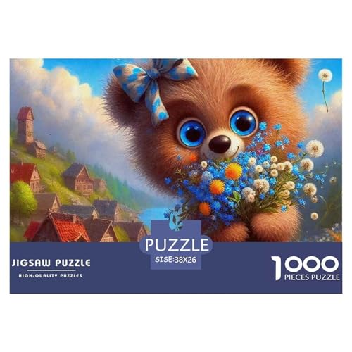 Süsser Kleiner Bär 1000 Piece Puzzle A Challenging Puzzle Süße Tiere Puzzles for Adults Educational Game Challenge Toy Gifts for Women, Gifts for Men for Children from 14 Years38x26cm/1000pcs von JCOUSDAEO