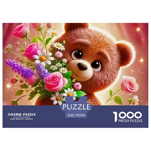 Süsser Kleiner Bär 1000 Piece Puzzle A Challenging Puzzle Süße Tiere Puzzles for Adults and Children Gifts for Women, Gifts for Men for Children from 14 Years70x50cm/1000pcs von JCOUSDAEO