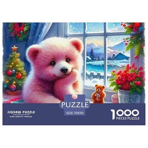 Süsser Kleiner Bär 1000 Piece Puzzle A Challenging Puzzle Süße Tiere Puzzles for Adults and Children Gifts for Women, Gifts for Men for Older Children70x50cm/1000pcs von JCOUSDAEO