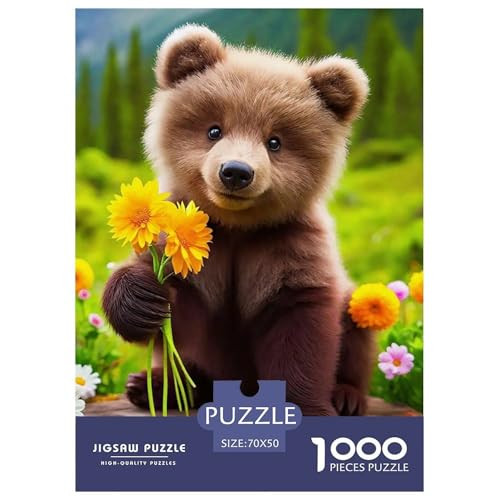 Süsser Kleiner Bär 1000 Piece Puzzle Puzzle for Men and Women Süße Tiere Puzzle Games for The Whole for Women, Gifts for Men for Children from 14 Years70x50cm/1000pcs von JCOUSDAEO