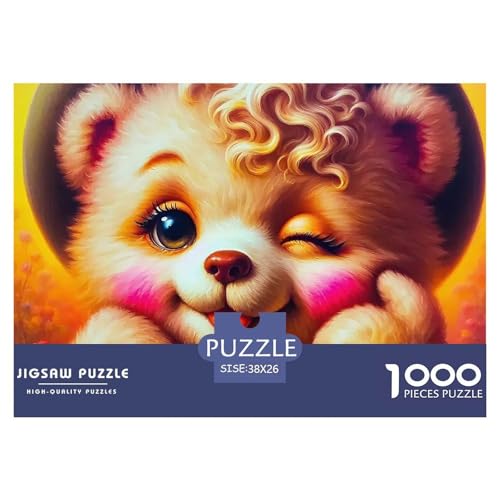 Süsser Kleiner Bär Puzzle 1000 Pieces A Challenging Puzzle Süße Tiere Puzzle Games for The Whole Family Colourful Toy for Children from 8-12 Years for Children from 14 Years38x26cm/1000pcs von JCOUSDAEO