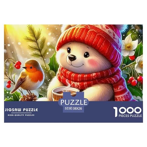 Süsser Kleiner Bär Puzzle 1000 Pieces A Challenging Puzzle Süße Tiere Puzzle Games for The Whole for Women, Gifts for Men for Children from 14 Years38x26cm/1000pcs von JCOUSDAEO