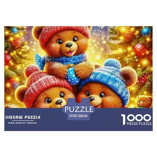 Süsser Kleiner Bär Puzzle 1000 Pieces A Challenging Puzzle Süße Tiere Puzzle Games for The Whole for Women, Gifts for Men for Older Children38x26cm/1000pcs von JCOUSDAEO