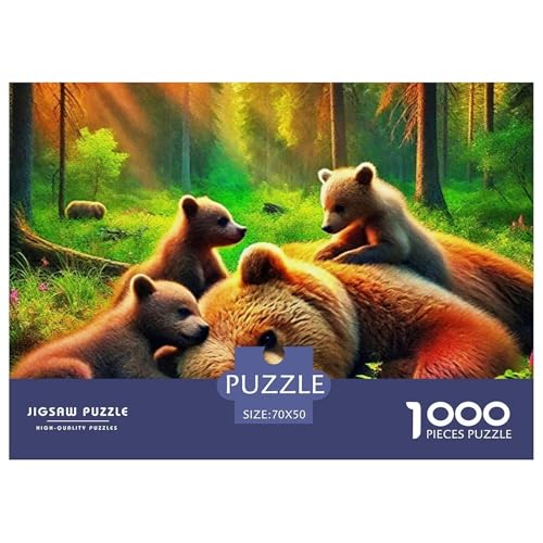 Süsser Kleiner Bär Puzzle 1000 Pieces A Challenging Puzzle Süße Tiere Puzzle Games for The Whole for Women, Gifts for Men for Older Children70x50cm/1000pcs von JCOUSDAEO