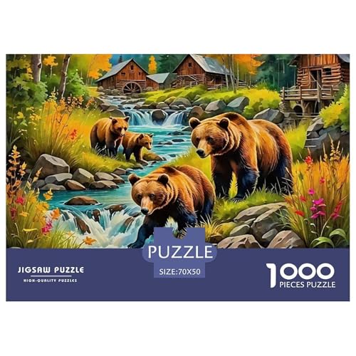 Süsser Kleiner Bär Puzzle 1000 Pieces A Challenging Puzzle Süße Tiere Puzzle Games for The Whole for Women, Gifts for Men for Older Children70x50cm/1000pcs von JCOUSDAEO