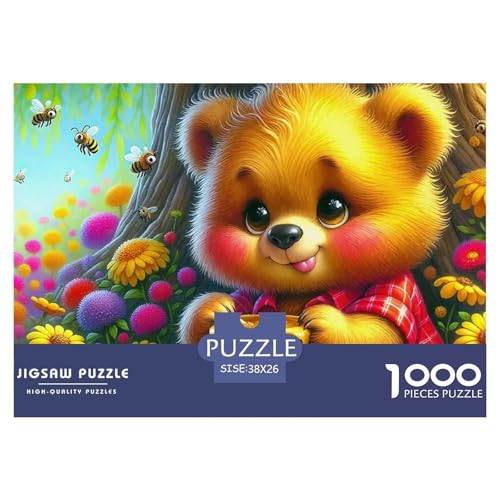 Süsser Kleiner Bär Puzzle 1000 Pieces A Challenging Puzzle Süße Tiere Puzzles for Adults Educational Game Challenge Toy Colourful Toy for Children from 8-12 Years for Older Children38x26cm/1000pcs von JCOUSDAEO