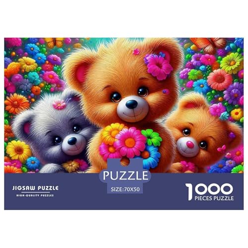 Süsser Kleiner Bär Puzzle 1000 Pieces A Challenging Puzzle Süße Tiere Puzzles for Adults Educational Game Challenge Toy Colourful Toy for Children from 8-12 Years for Older Children70x50cm/1000pcs von JCOUSDAEO