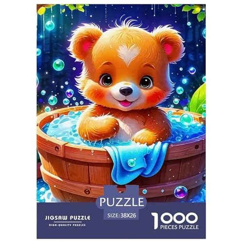 Süsser Kleiner Bär Puzzle 1000 Pieces A Challenging Puzzle Süße Tiere Puzzles for Adults Educational Game Challenge Toy Gifts for Women, Gifts for Men for Children from 14 Years38x26cm/1000pcs von JCOUSDAEO