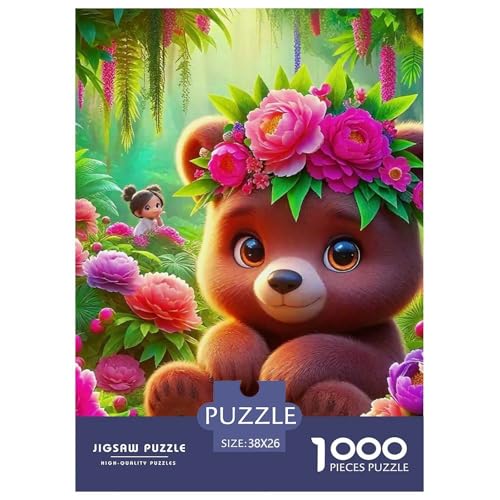 Süsser Kleiner Bär Puzzle 1000 Pieces A Challenging Puzzle Süße Tiere Puzzles for Adults Educational Game Challenge Toy Gifts for Women, Gifts for Men for Older Children38x26cm/1000pcs von JCOUSDAEO