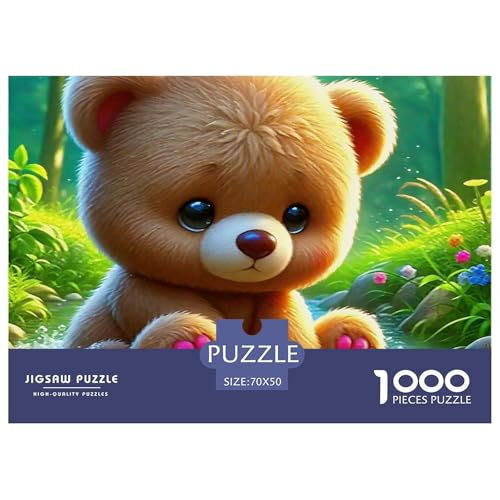 Süsser Kleiner Bär Puzzle 1000 Pieces A Challenging Puzzle Süße Tiere Puzzles for Adults Educational Game Challenge Toy Gifts for Women, Gifts for Men for Older Children70x50cm/1000pcs von JCOUSDAEO