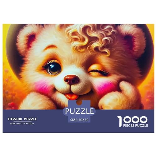 Süsser Kleiner Bär Puzzle 1000 Pieces A Challenging Puzzle Süße Tiere Puzzles for Adults Educational Game Challenge Toy Gifts for Women, Gifts for Men for Older Children70x50cm/1000pcs von JCOUSDAEO