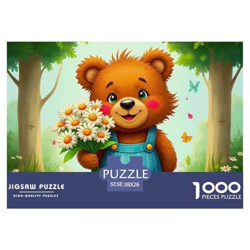 Süsser Kleiner Bär Puzzle 1000 Pieces A Challenging Puzzle Süße Tiere Puzzles for Adults and Children Colourful Toy for Children from 8-12 Years for Older Children38x26cm/1000pcs von JCOUSDAEO