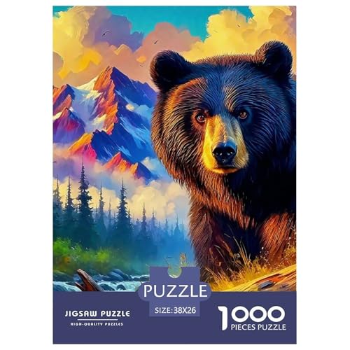 Süsser Kleiner Bär Puzzle 1000 Pieces A Challenging Puzzle Süße Tiere Puzzles for Adults and Children Colourful Toy for Children from 8-12 Years for Older Children38x26cm/1000pcs von JCOUSDAEO