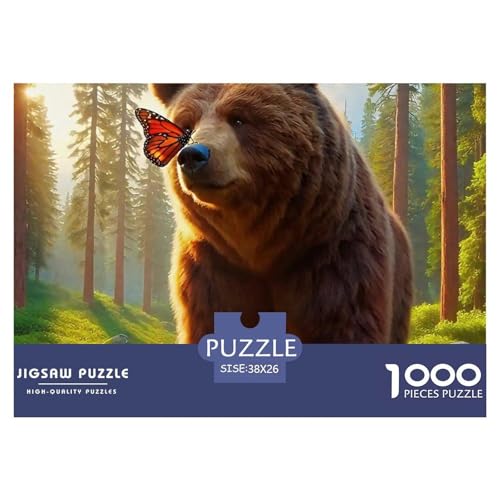 Süsser Kleiner Bär Puzzle 1000 Pieces A Challenging Puzzle Süße Tiere Puzzles for Adults and Children Colourful Toy for Children from 8-12 Years for Older Children38x26cm/1000pcs von JCOUSDAEO