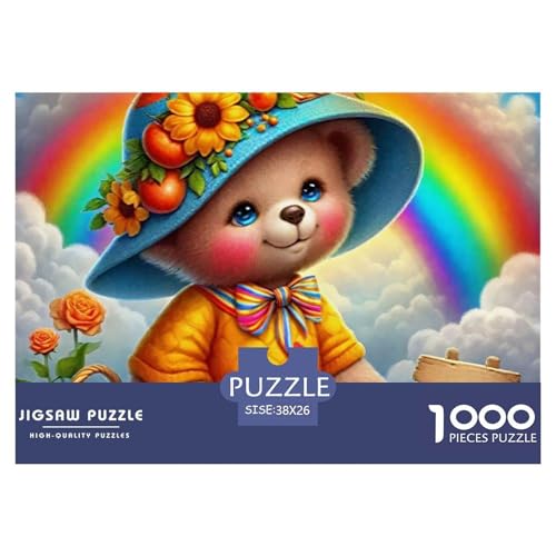 Süsser Kleiner Bär Puzzle 1000 Pieces A Challenging Puzzle Süße Tiere Puzzles for Adults and Children Colourful Toy for Children from 8-12 Years for Older Children38x26cm/1000pcs von JCOUSDAEO