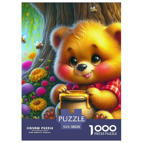 Süsser Kleiner Bär Puzzle 1000 Pieces A Challenging Puzzle Süße Tiere Puzzles for Adults and Children Gifts for Women, Gifts for Men for Older Children38x26cm/1000pcs von JCOUSDAEO