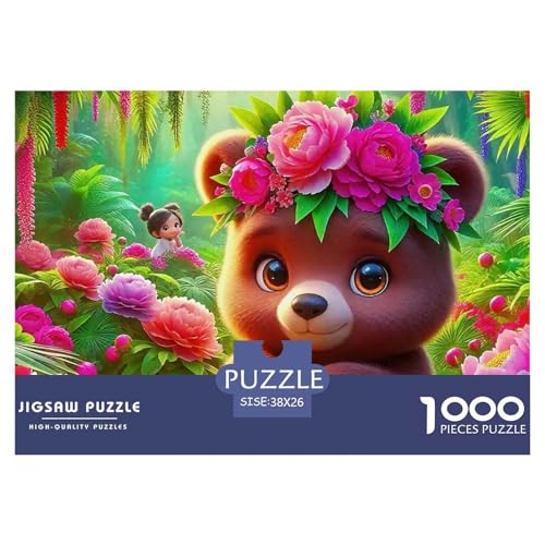 Süsser Kleiner Bär Puzzle 1000 Pieces A Challenging Puzzle Süße Tiere Puzzles for Adults and Children Gifts for Women, Gifts for Men for Older Children38x26cm/1000pcs von JCOUSDAEO