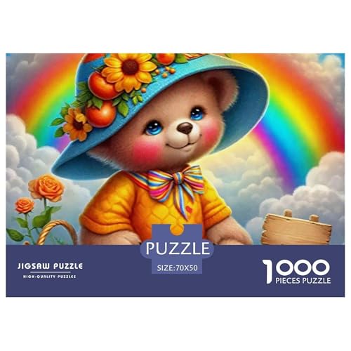 Süsser Kleiner Bär Puzzle 1000 Pieces A Challenging Puzzle Süße Tiere Puzzles for Adults and Children Gifts for Women, Gifts for Men for Older Children70x50cm/1000pcs von JCOUSDAEO