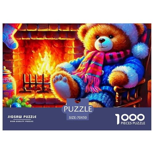 Süsser Kleiner Bär Puzzle 1000 Pieces A Challenging Puzzle Süße Tiere Puzzles for Adults and Children Gifts for Women, Gifts for Men for Older Children70x50cm/1000pcs von JCOUSDAEO