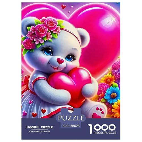 Süsser Kleiner Bär Puzzle 1000 Pieces Puzzle for Men and Women Süße Tiere Puzzle Games for The Whole for Women, Gifts for Men for Children from 14 Years38x26cm/1000pcs von JCOUSDAEO