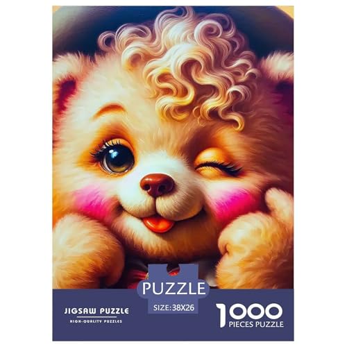 Süsser Kleiner Bär Puzzle 1000 Pieces Puzzle for Men and Women Süße Tiere Puzzle Games for The Whole for Women, Gifts for Men for Children from 14 Years38x26cm/1000pcs von JCOUSDAEO