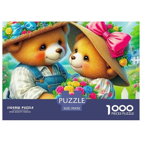 Süsser Kleiner Bär Puzzle 1000 Pieces Puzzle for Men and Women Süße Tiere Puzzle Games for The Whole for Women, Gifts for Men for Children from 14 Years70x50cm/1000pcs von JCOUSDAEO