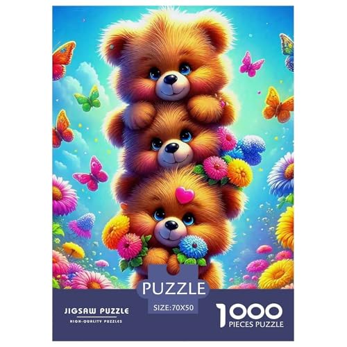Süsser Kleiner Bär Puzzle 1000 Pieces Puzzle for Men and Women Süße Tiere Puzzle Games for The Whole for Women, Gifts for Men for Children from 14 Years70x50cm/1000pcs von JCOUSDAEO