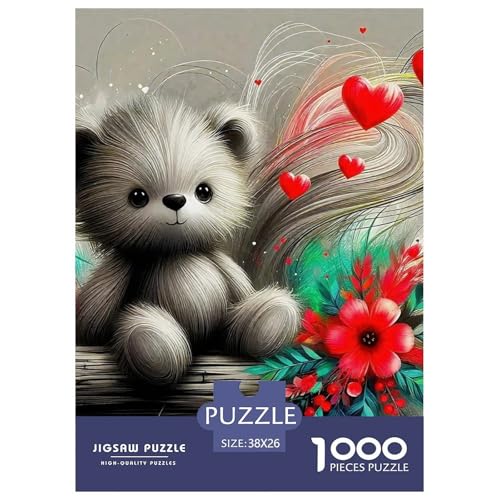 Süsser Kleiner Bär Puzzle 1000 Pieces Puzzle for Men and Women Süße Tiere Puzzle Games for The Whole for Women, Gifts for Men for Older Children38x26cm/1000pcs von JCOUSDAEO