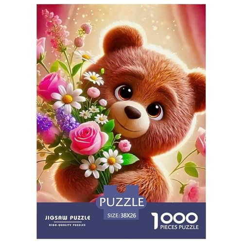 Süsser Kleiner Bär Puzzle 1000 Pieces Puzzle for Men and Women Süße Tiere Puzzle Games for The Whole for Women, Gifts for Men for Older Children38x26cm/1000pcs von JCOUSDAEO