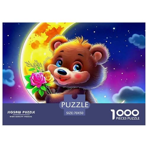 Süsser Kleiner Bär Puzzle 1000 Pieces Puzzle for Men and Women Süße Tiere Puzzle Games for The Whole for Women, Gifts for Men for Older Children70x50cm/1000pcs von JCOUSDAEO