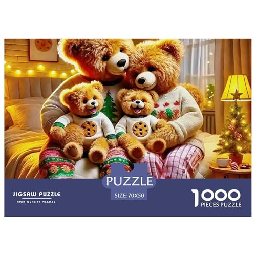 Süsser Kleiner Bär Puzzle 1000 Pieces Puzzle for Men and Women Süße Tiere Puzzle Games for The Whole for Women, Gifts for Men for Older Children70x50cm/1000pcs von JCOUSDAEO