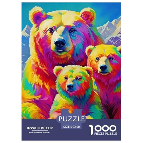 Süsser Kleiner Bär Puzzle 1000 Pieces Puzzle for Men and Women Süße Tiere Puzzle Games for The Whole for Women, Gifts for Men for Older Children70x50cm/1000pcs von JCOUSDAEO