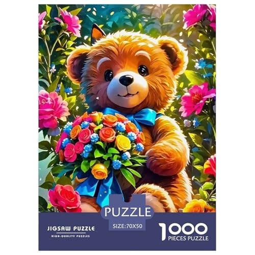 Süsser Kleiner Bär Puzzle 1000 Pieces Puzzle for Men and Women Süße Tiere Puzzle Games for The Whole for Women, Gifts for Men for Older Children70x50cm/1000pcs von JCOUSDAEO