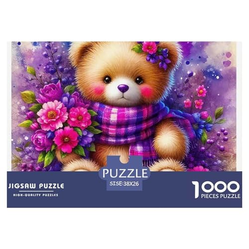 Süsser Kleiner Bär Puzzle 1000 Pieces Puzzle for Men and Women Süße Tiere Puzzles for Adults Educational Game Challenge Toy Gifts for Women, Gifts for Men for Older Children38x26cm/1000pcs von JCOUSDAEO