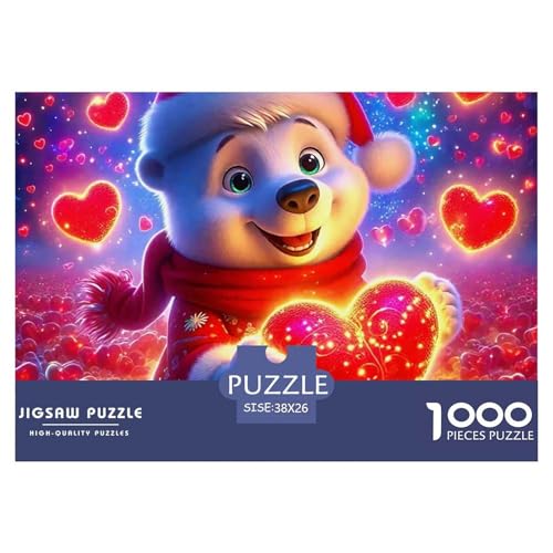 Süsser Kleiner Bär Puzzle 1000 Pieces Puzzle for Men and Women Süße Tiere Puzzles for Adults Educational Game Challenge Toy Gifts for Women, Gifts for Men for Older Children38x26cm/1000pcs von JCOUSDAEO