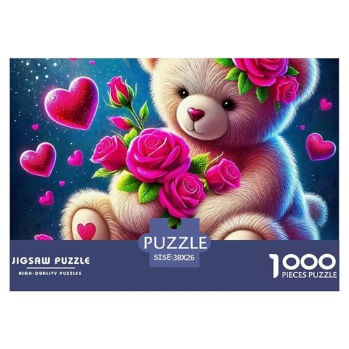 Süsser Kleiner Bär Puzzle 1000 Pieces Puzzle for Men and Women Süße Tiere Puzzles for Adults and Children Colourful Toy for Children from 8-12 Years for Older Children38x26cm/1000pcs von JCOUSDAEO