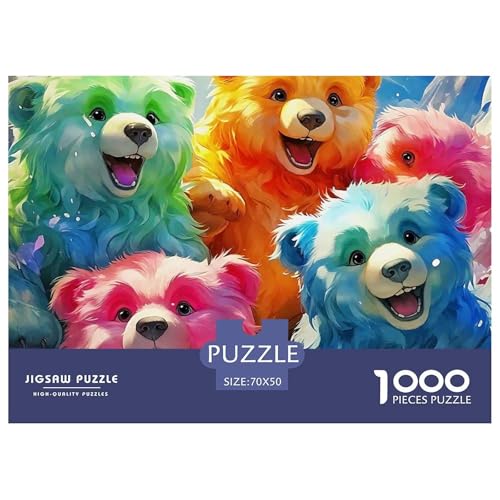 Süsser Kleiner Bär Puzzle 1000 Pieces Puzzle for Men and Women Süße Tiere Puzzles for Adults and Children Colourful Toy for Children from 8-12 Years for Older Children70x50cm/1000pcs von JCOUSDAEO