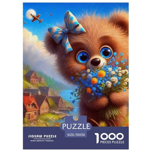 Süsser Kleiner Bär Puzzle 1000 Pieces Puzzle for Men and Women Süße Tiere Puzzles for Adults and Children Gifts for Women, Gifts for Men for Older Children70x50cm/1000pcs von JCOUSDAEO