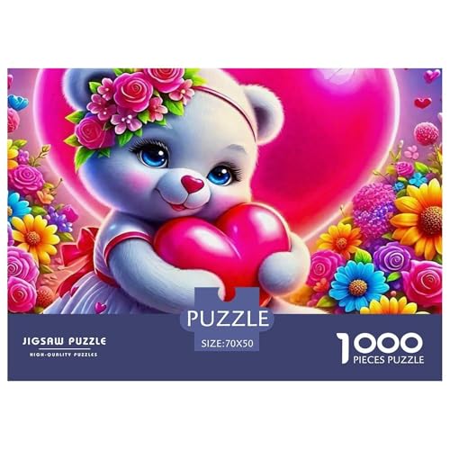 Süsser Kleiner Bär Puzzle for Adults 1000 Pieces A Challenging Puzzle Süße Tiere Puzzle Games for The Whole for Women, Gifts for Men for Children from 14 Years70x50cm/1000pcs von JCOUSDAEO