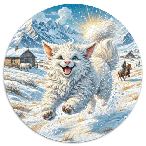 Tibetischer Terrier ​ 1000 Jigsaw Puzzles Creative Gifts Süße Haustiere Round Puzzles Educational Stress Relieving Toy Adult Sophisticated Puzzle for Adults1000pcs (67.5x67.5cm) von JCOUSDAEO