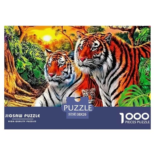 Tiger 1000 Piece Puzzle Puzzle for Men and Women Tier Puzzle Games for The Whole Family Colourful Toy for Children from 8-12 Years for Older Children38x26cm/1000pcs von JCOUSDAEO