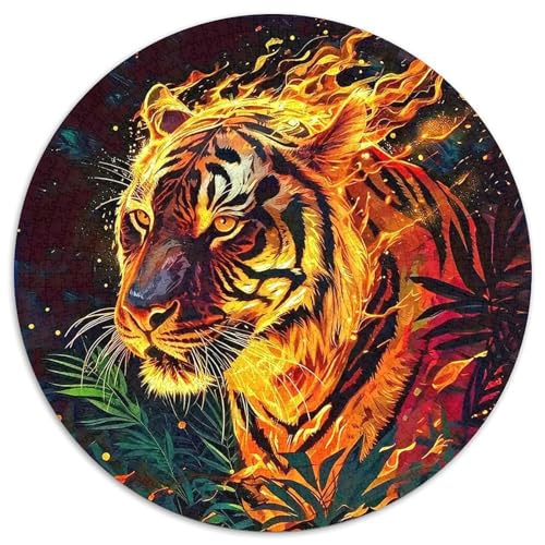 Tiger 1000 Puzzle Presents Tier Round Puzzle Educational Stress Relieving Toy Adult Sophisticated for Teenagers and Adults1000pcs (67.5x67.5cm) von JCOUSDAEO