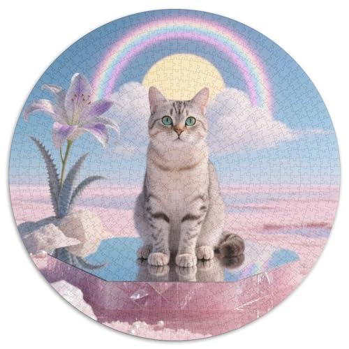 Tonkinesisch 1000 Jigsaw Puzzles Creative Gifts Haustier Katze Round Jigsaw Educational Stress Relieving Toy Adult Sophisticated for Adults1000pcs (67.5x67.5cm) von JCOUSDAEO