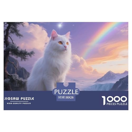 Türkische Angora Puzzle 1000 Pieces Puzzle for Men and Women Haustier Katze Puzzles for Adults and Children Gifts for Women, Gifts for Men for Older Children38x26cm/1000pcs von JCOUSDAEO