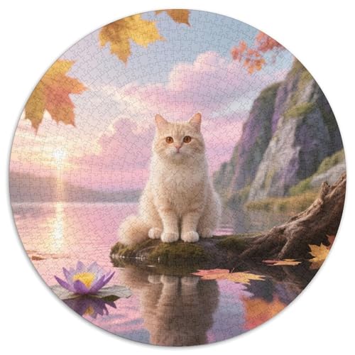 Walisische Katze 1000 Jigsaw Puzzles Presents Niedliche Katze Round Jigsaw Educational Stress Relieving Toy Adult Sophisticated for Adults & Children1000pcs (67.5x67.5cm) von JCOUSDAEO