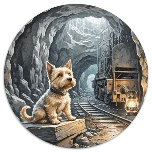 Walisischer Terrier ​ 1000Jigsaws Creative Gifts Süße Haustiere Round Puzzle Educational Stress Relieving Toy Adult Sophisticated Puzzle for Adults1000pcs (67.5x67.5cm) von JCOUSDAEO