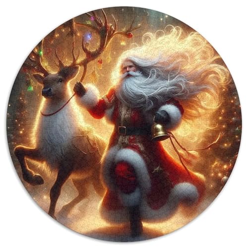 Weihnachtsmann 1000 Puzzle Presents Weihnachten Round Puzzle Educational Stress Relieving Toy Adult Sophisticated for Adults1000pcs (67.5x67.5cm) von JCOUSDAEO
