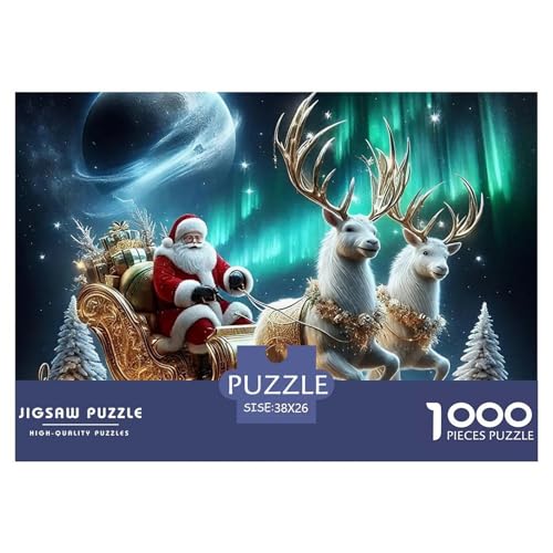 Weihnachtsmann 1000 Teile Puzzle EIN Herausforderndes Rätsel, Weihnachten Puzzles Für Erwachsene Lernspiel Herausforderungsspielzeug Erwachsenenpuzzle38x26cm/1000pcs von JCOUSDAEO